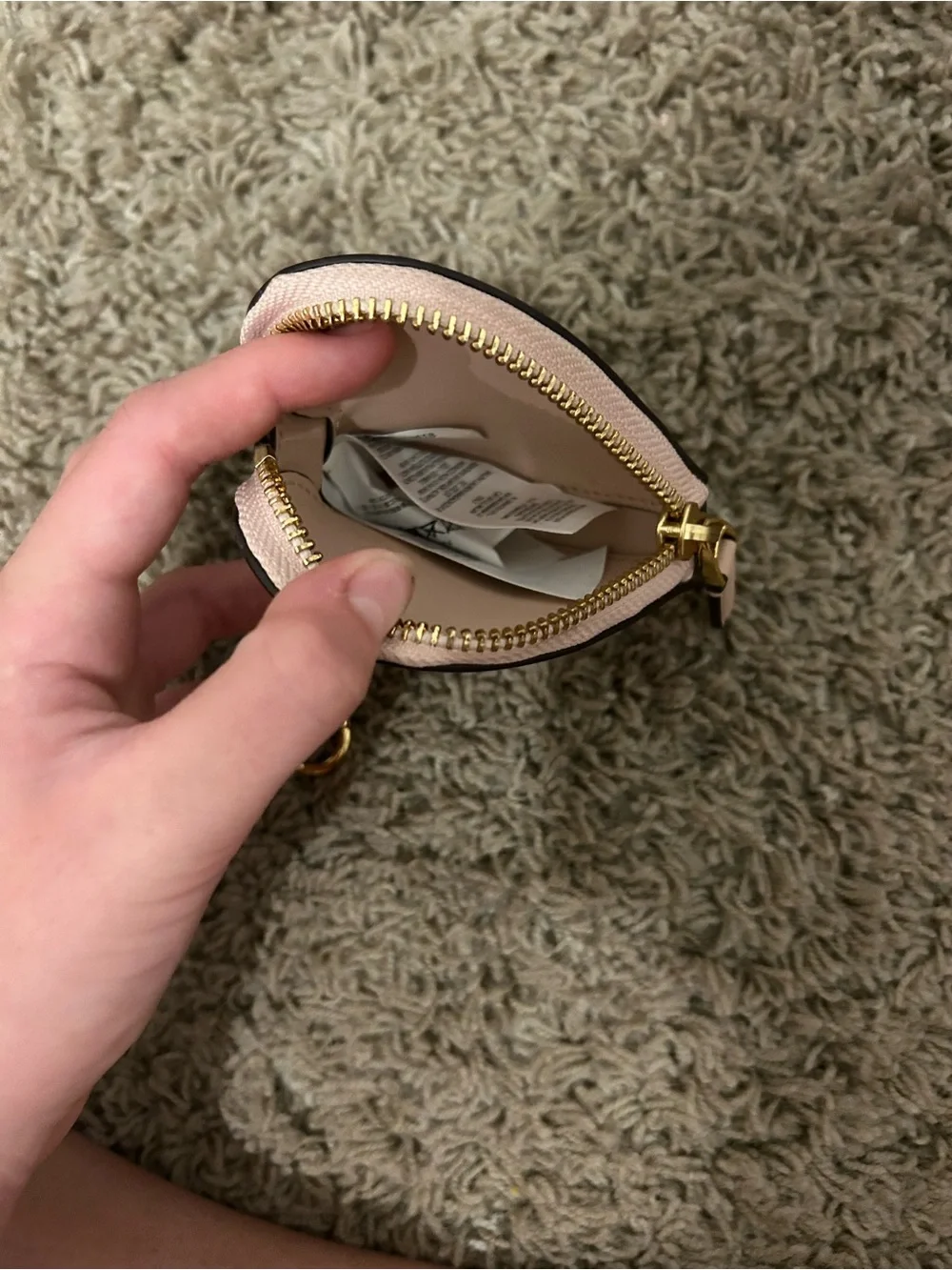 Lauren Ralph Lauren Blush Heart Coin Pouch with Gold Hardware
